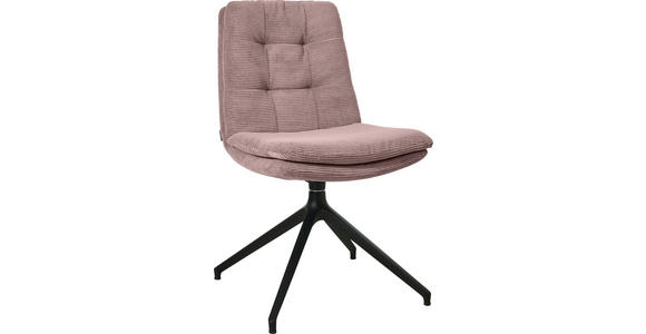 STUHL - Altrosa/Schwarz, Design, Textil/Metall (49/90/68cm) - Johann Jakob
