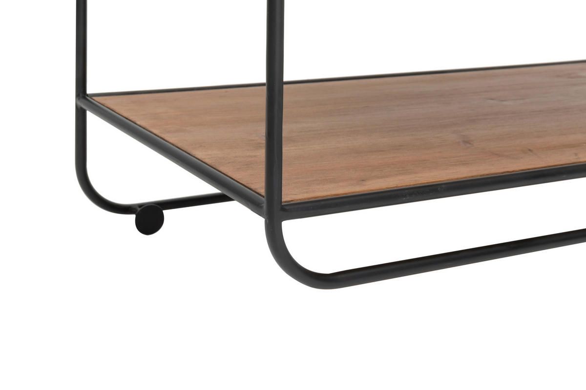 ŠATNÍ LIŠTA, 90/42/32.5 cm - černá/přírodní barvy, Lifestyle, kov/dřevo (90/42/32.5cm) - Livetastic
