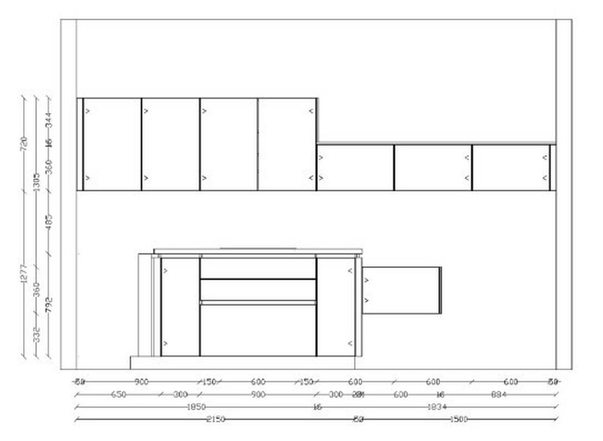 EINBAUKÜCHE 615  - Goldfarben/Walnussfarben, Design, Holzwerkstoff/Metall (305/370cm) - Nobilia