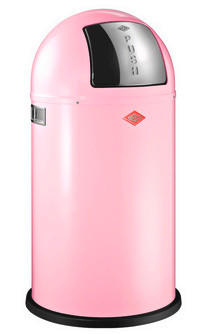 ABFALLSAMMLER PUSHBOY 50 L  - Edelstahlfarben/Pink, KONVENTIONELL, Kunststoff/Metall (40/75,5cm) - Wesco