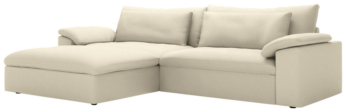 ECKSOFA  Chenille Naturfarben  - Schwarz/Naturfarben, Modern, Kunststoff/Textil (198/306cm) - Carryhome