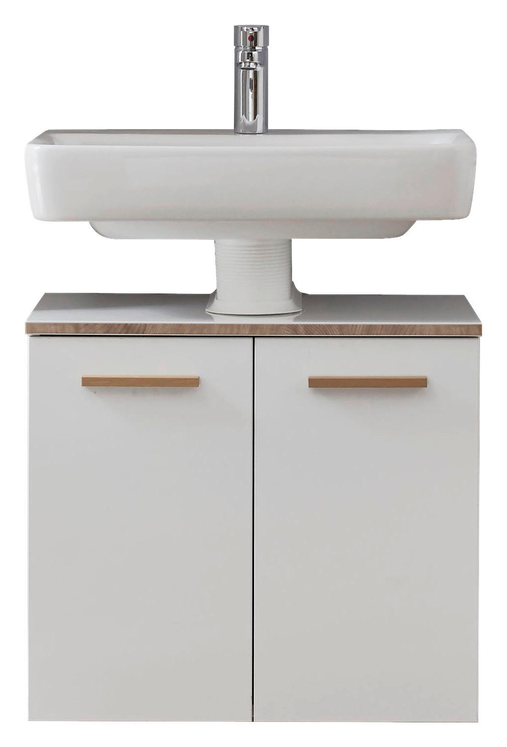 WASCHBECKENUNTERSCHRANK 60/53/33 cm  - Eichefarben/Weiß, KONVENTIONELL, Holz/Holzwerkstoff (60/53/33cm) - Xora