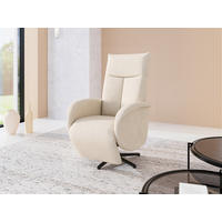 RELAXSESSEL GLENDALE E Chenille Kopfteilverstellung, Rücken echt    - Sandfarben/Schwarz, KONVENTIONELL, Textil/Metall (75/112/82cm) - Sit & More