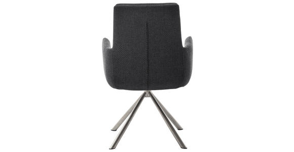 ARMLEHNSTUHL in Edelstahl Webstoff - Edelstahlfarben/Anthrazit, Design, Textil/Metall (61/90/64cm) - Dieter Knoll