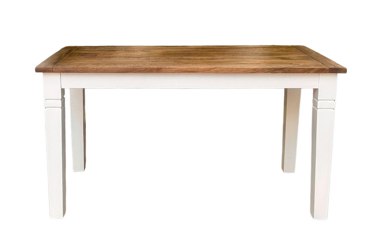 ESSTISCH Echtholz, Nachbildung  Holz, Holzwerkstoff rechteckig Weiß, Honig  - Weiß/Honig, KONVENTIONELL, Holz/Holzwerkstoff (140/76/70cm) - MID.YOU