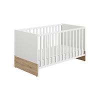 RÁCSOS KISÁGY Remo  - tölgyfa/fehér, Basics, faalapú anyag/fa (143,4/78,9cm) - Paidi