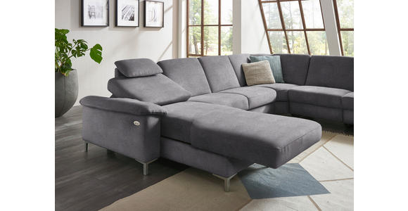 WOHNLANDSCHAFT in Chenille Grau  - Alufarben/Grau, Design, Textil/Metall (170/333/265cm) - Dieter Knoll
