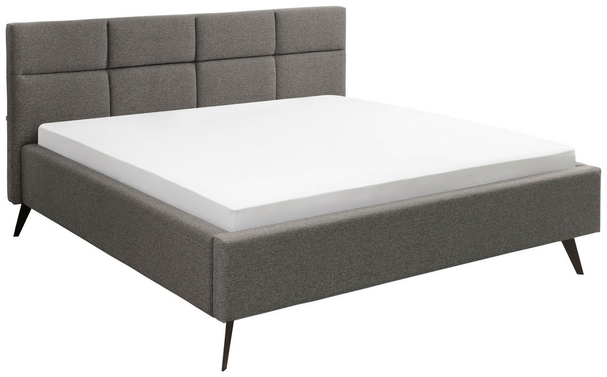 POLSTERBETT 180/200 cm  in Anthrazit  - Anthrazit/Schwarz, KONVENTIONELL, Textil/Metall (180/200cm) - SetOne by Musterring