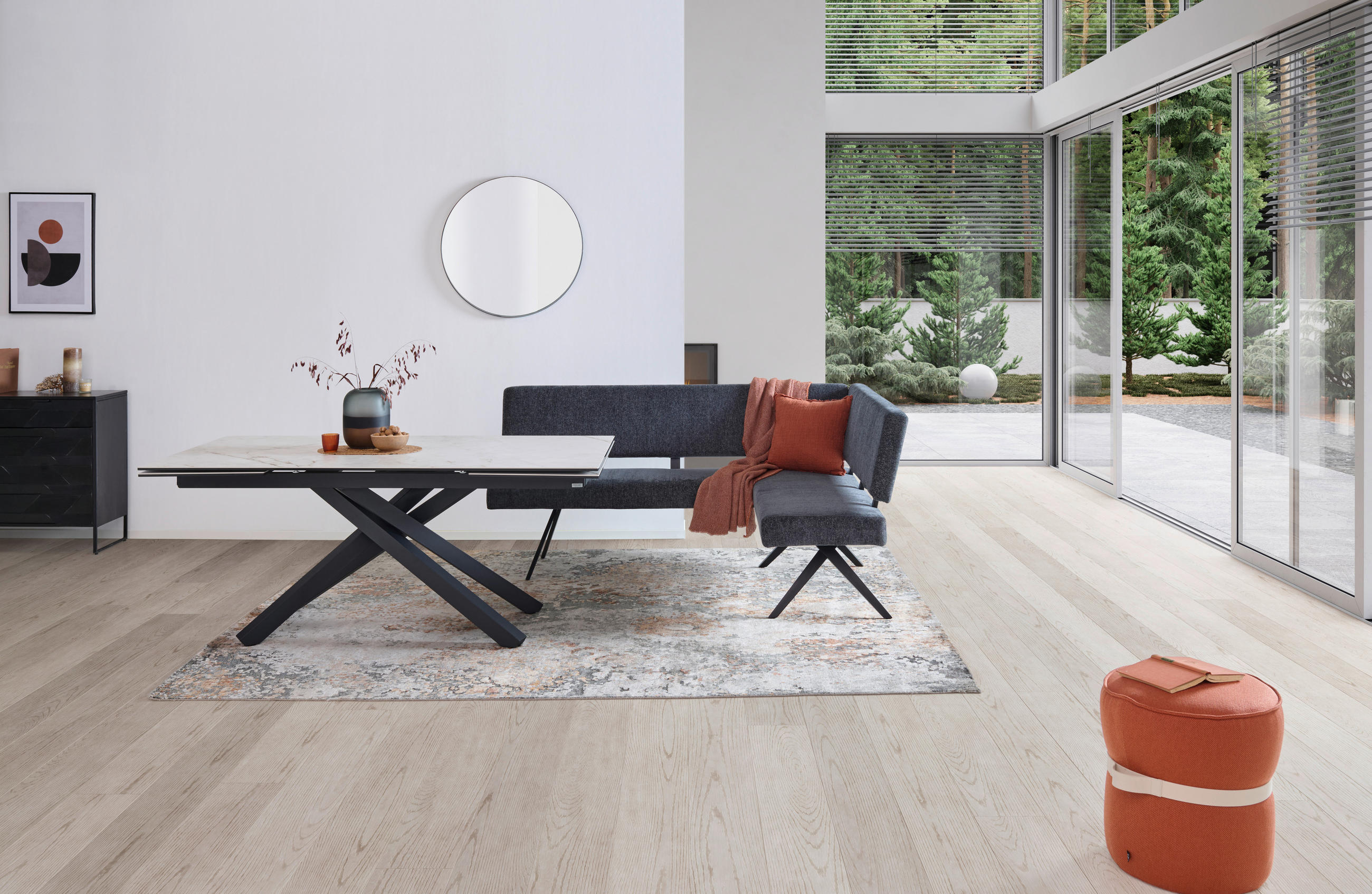 ECKBANK 150/190 cm  in Dunkelgrau  - Dunkelgrau/Schwarz, KONVENTIONELL, Textil/Metall (150/190cm) - MID.YOU