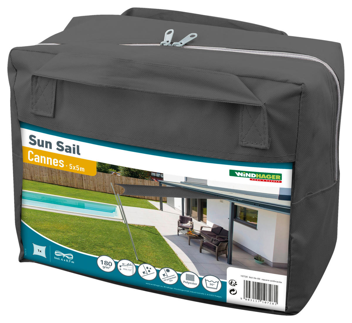 TIENIACA PLACHTA DO ZÁHRADY 500/500 cm - antracitová, Basics (500/500cm)