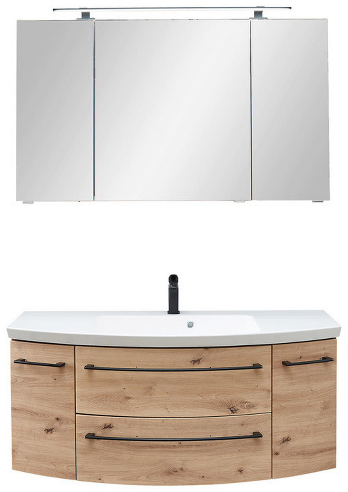 KOPALNICA  barve hrasta  - barve hrasta/bela, Konvencionalno, kamen/leseni material (121cm) - Sadena