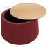 HOCKER Eiche Eichefarben, Rot - Eichefarben/Rot, Design, Holz/Textil (77/43cm) - Innovation