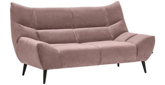 2-SITZER-SOFA in Mikrofaser Altrosa  - Schwarz/Altrosa, Design, Textil/Metall (193/106/101cm) - Xora