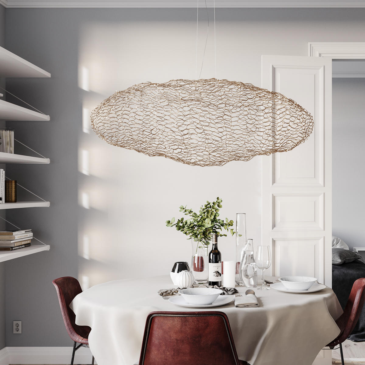LED-HÄNGELEUCHTE HAYDEN 115/50/157 cm   - Goldfarben, Trend, Metall (115/50/157cm) - By Rydéns