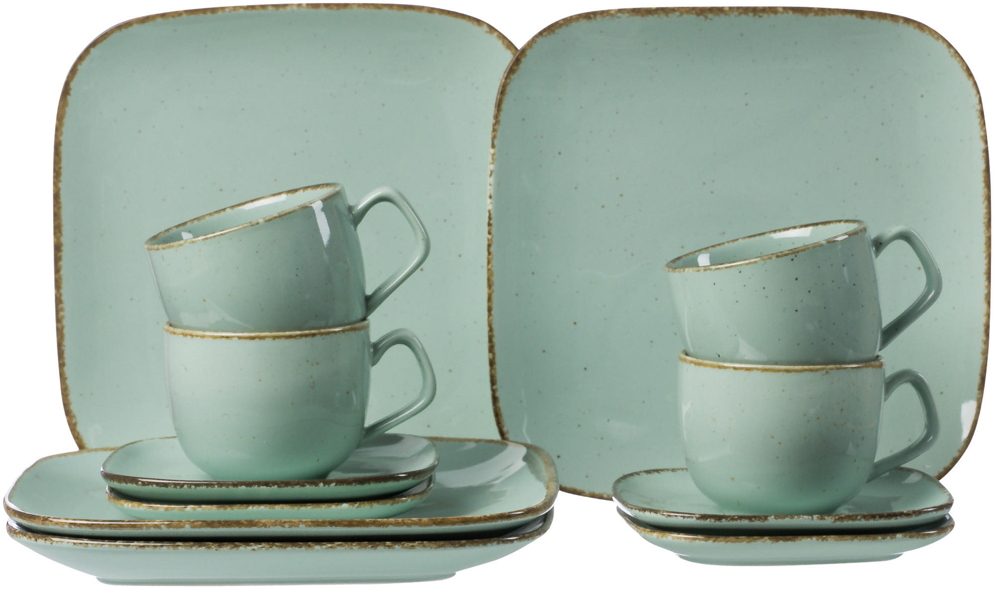 KAFFEESET 12-teilig  - Salbeigrün, Basics, Keramik (33/30/27cm) - Ritzenhoff Breker