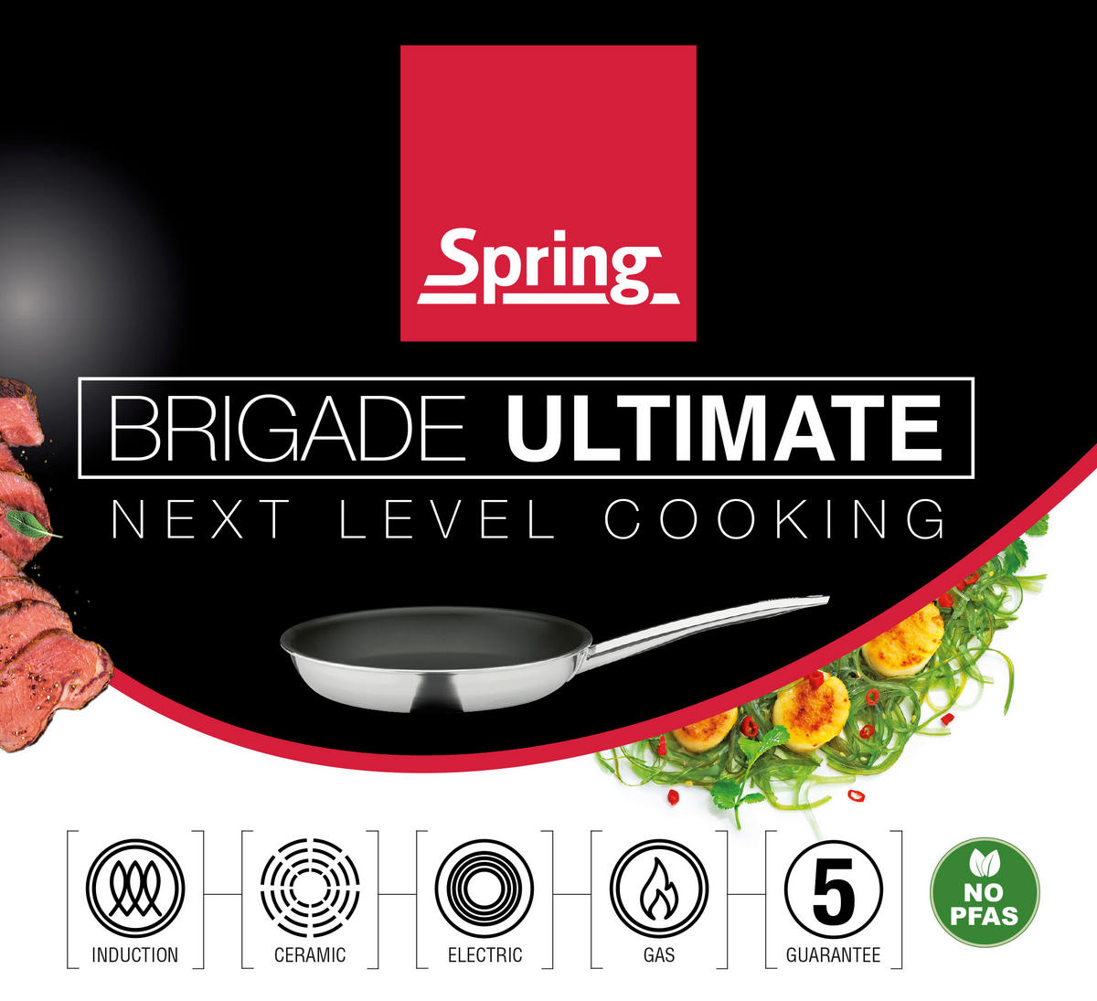 BRATPFANNE BRIGADE ULTIMATE  - Schwarz, Basics, Metall (28/6,1cm) - Spring