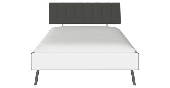 BETT 140/200 cm  in Weiß  - Weiß/Grau, Design, Holzwerkstoff/Textil (140/200cm) - Carryhome