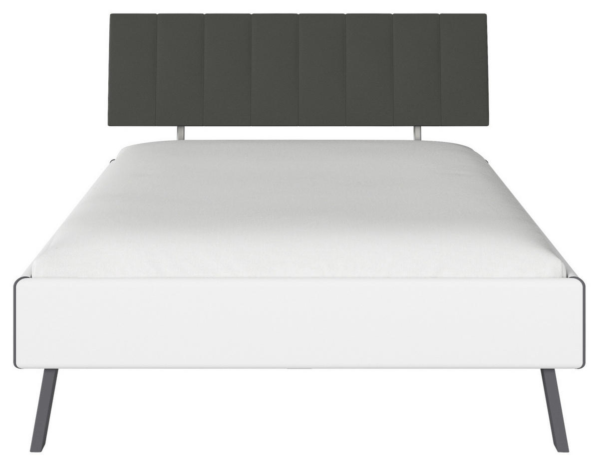 BETT 140/200 cm  in Weiß  - Weiß/Grau, Design, Textil/Metall (140/200cm) - Carryhome