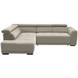 ECKSOFA in Feincord Beige  205/284 cm  - Beige/Schwarz, Design, Kunststoff/Textil (205/284cm) - Xora