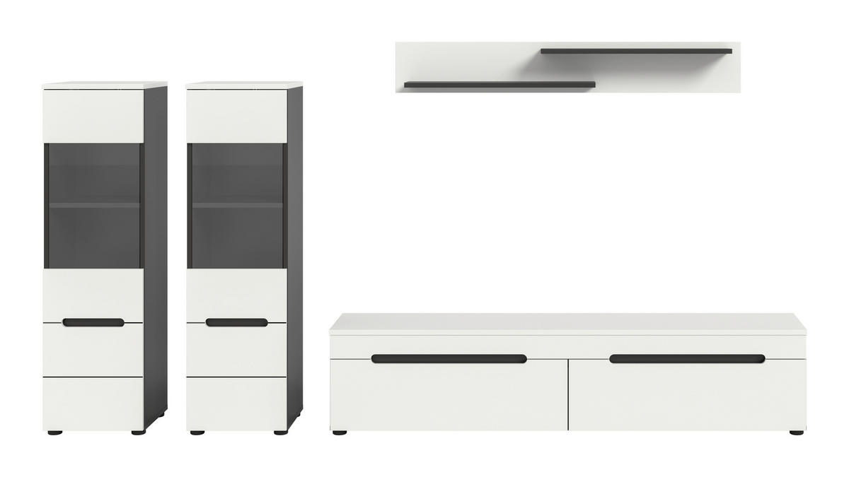 OBÝVACIA STENA biela - čierna/biela, Design, kompozitné drevo/plast (272/141/33cm) - Livetastic