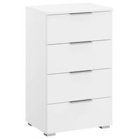 NACHTKÄSTCHEN 47/81/42 cm  in Weiss  - Weiss/Alufarben, Modern, Holzwerkstoff (47/81/42cm) - Rauch Möbel