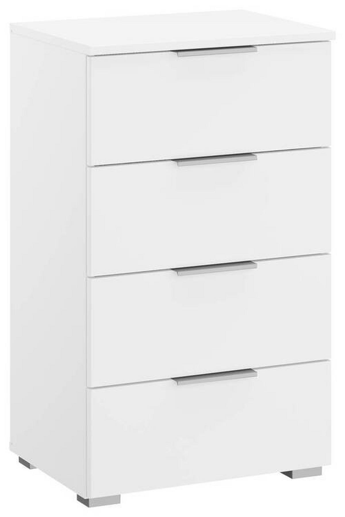 NACHTKÄSTCHEN 47/81/42 cm  in Weiss  - Weiss/Alufarben, Modern, Holzwerkstoff (47/81/42cm) - Rauch Möbel