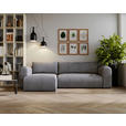 ECKSOFA Dunkelgrau Cord  - Dunkelgrau/Schwarz, MODERN, Kunststoff/Textil (150/245cm) - Carryhome