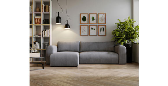 ECKSOFA in Cord Dunkelgrau  - Dunkelgrau/Schwarz, MODERN, Kunststoff/Textil (150/245cm) - Carryhome