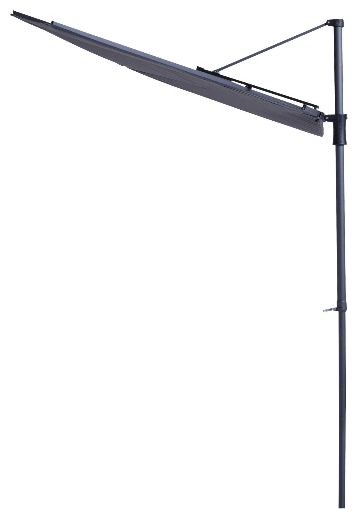 SONNENSCHIRM 270 cm Grau  - Schwarz/Grau, Basics, Textil/Metall (270/150cm)