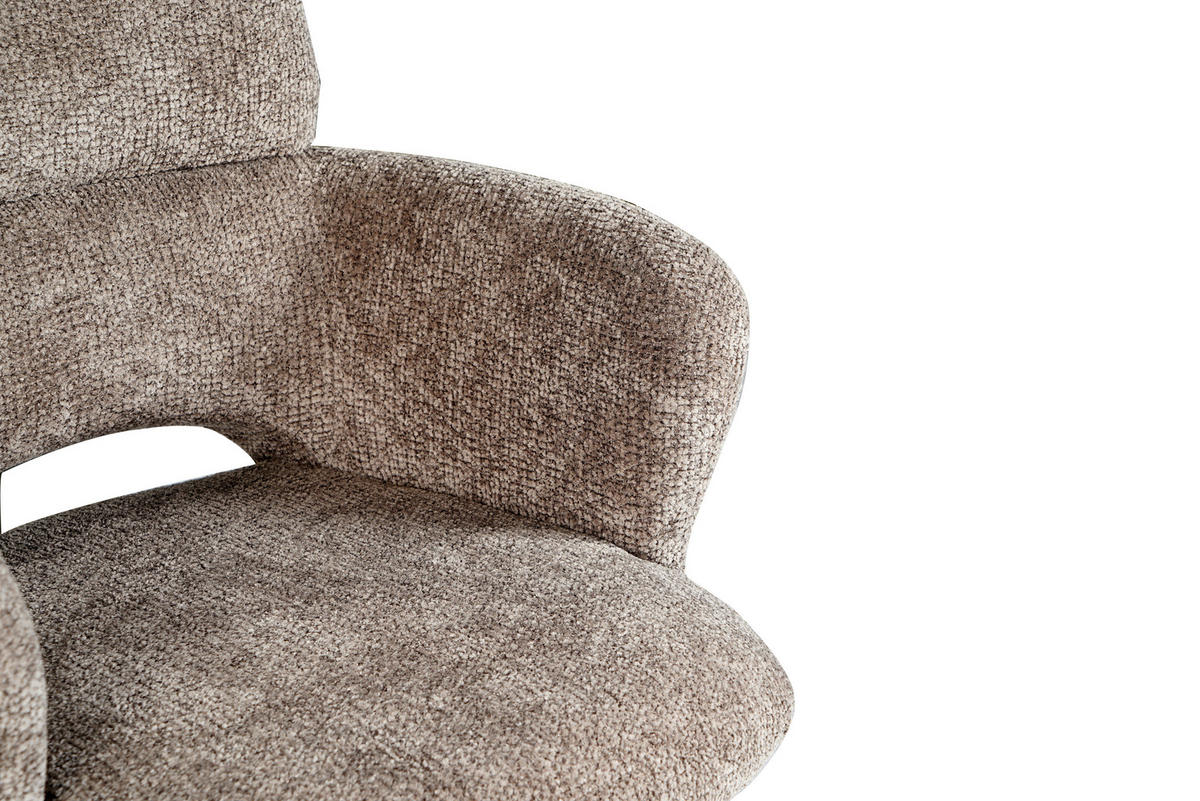 ARMLEHNSTUHL  Sitzfläche 360° drehbar Mikrofaser  Taupe  - Taupe, MODERN, Textil/Metall (61/88/63cm) - Livetastic