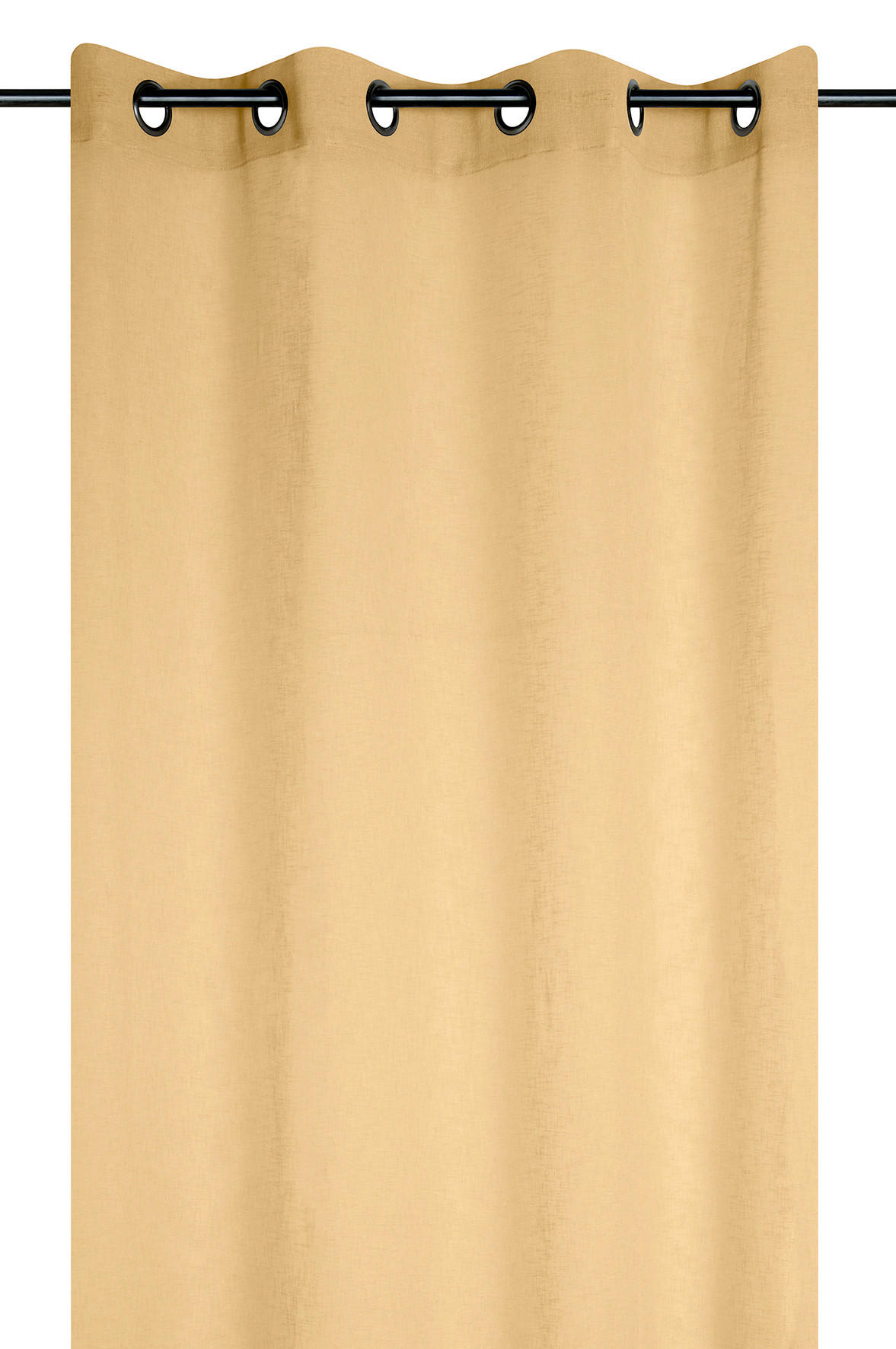 KONČANA ZAVESA  pol prosojno   140/260 cm  - gorčično rumena, Basics, tekstil (140/260cm)