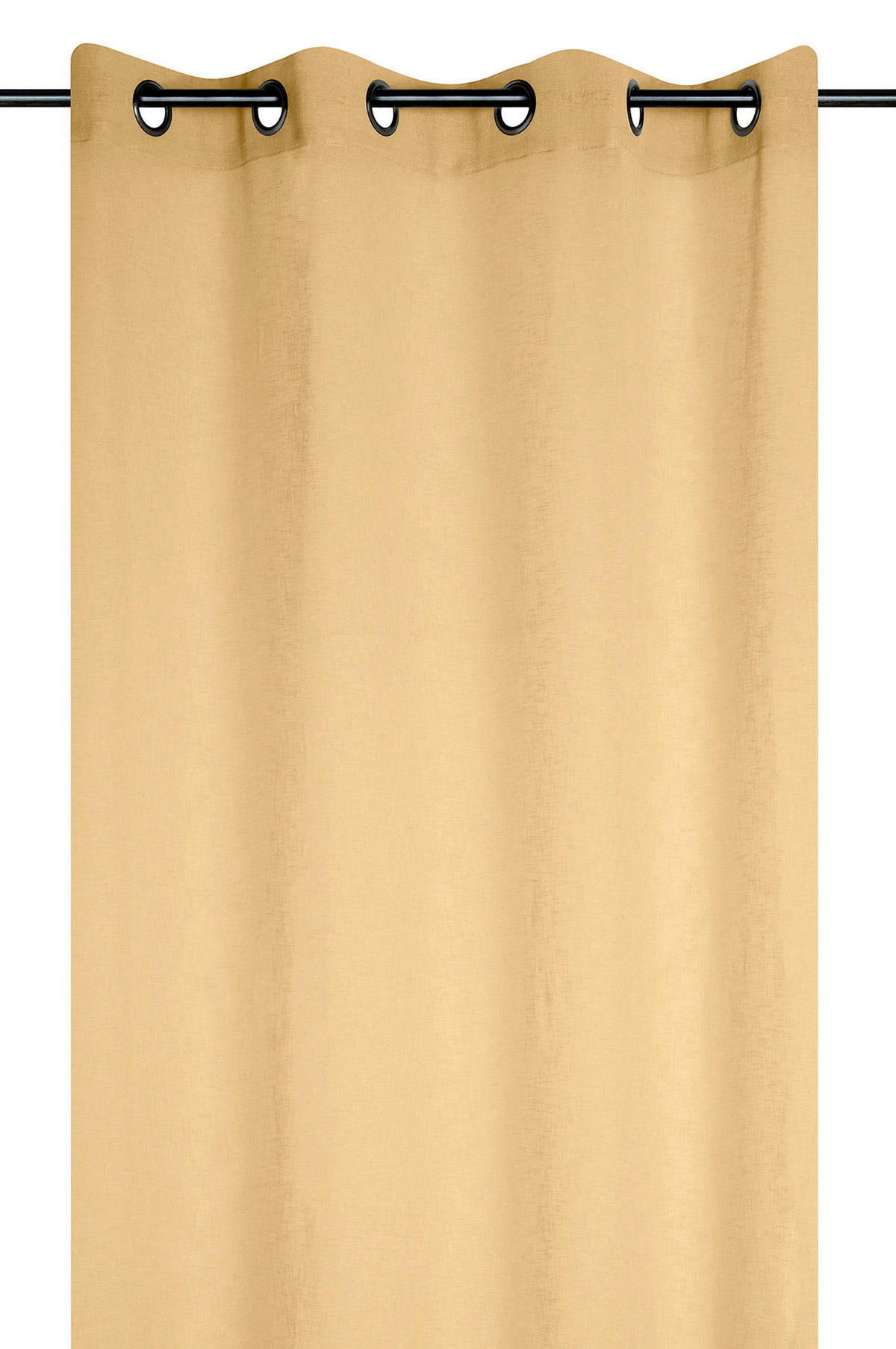 KONČANA ZAVESA  pol prosojno   140/260 cm  - gorčično rumena, Basics, tekstil (140/260cm)