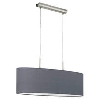 HÄNGLAMPA 75/22/110 cm  - grå/nickelfärgad, Klassisk, metall/textil (75/22/110cm) - Eglo