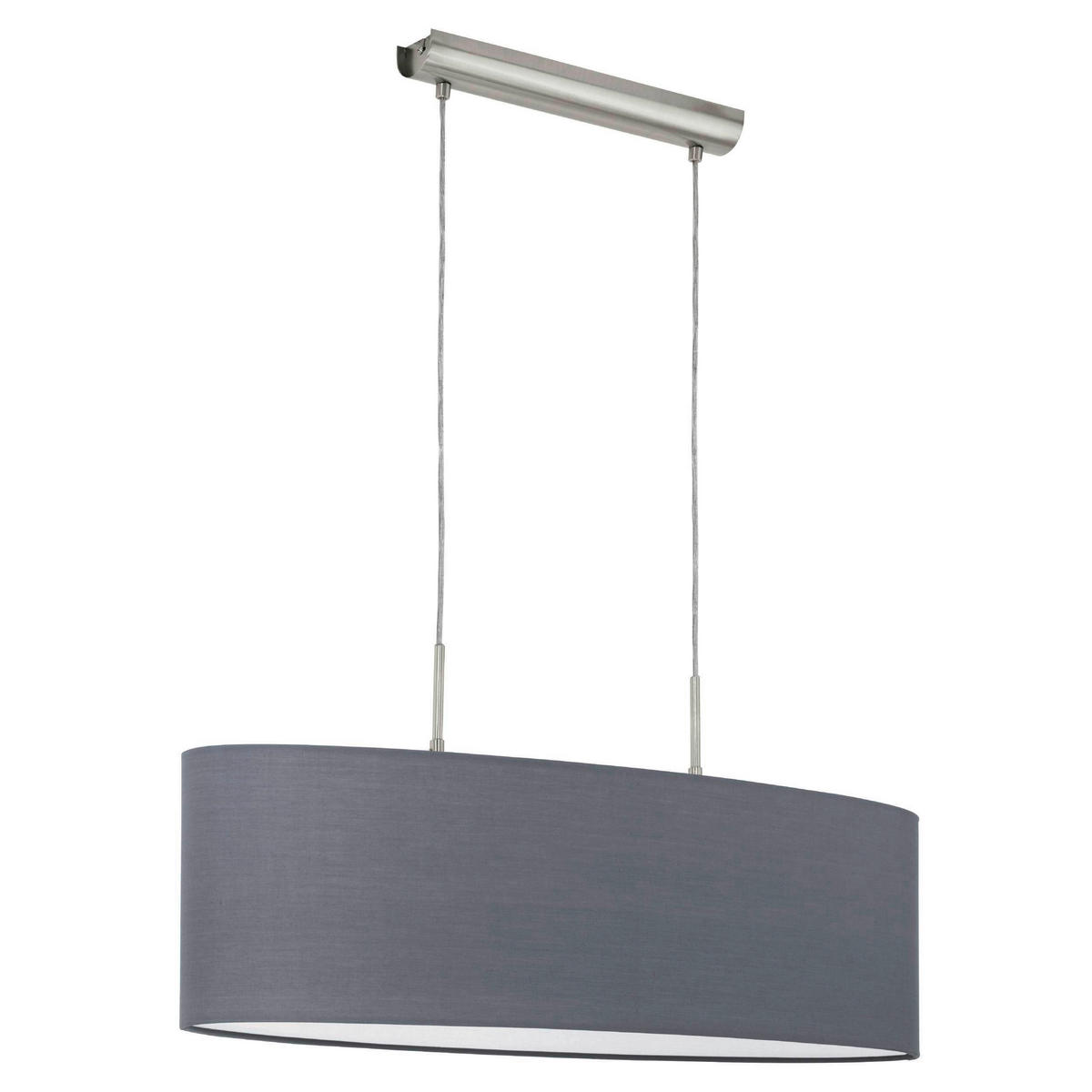 HÄNGLAMPA 75/22/110 cm  - grå/nickelfärgad, Klassisk, metall/textil (75/22/110cm) - Eglo