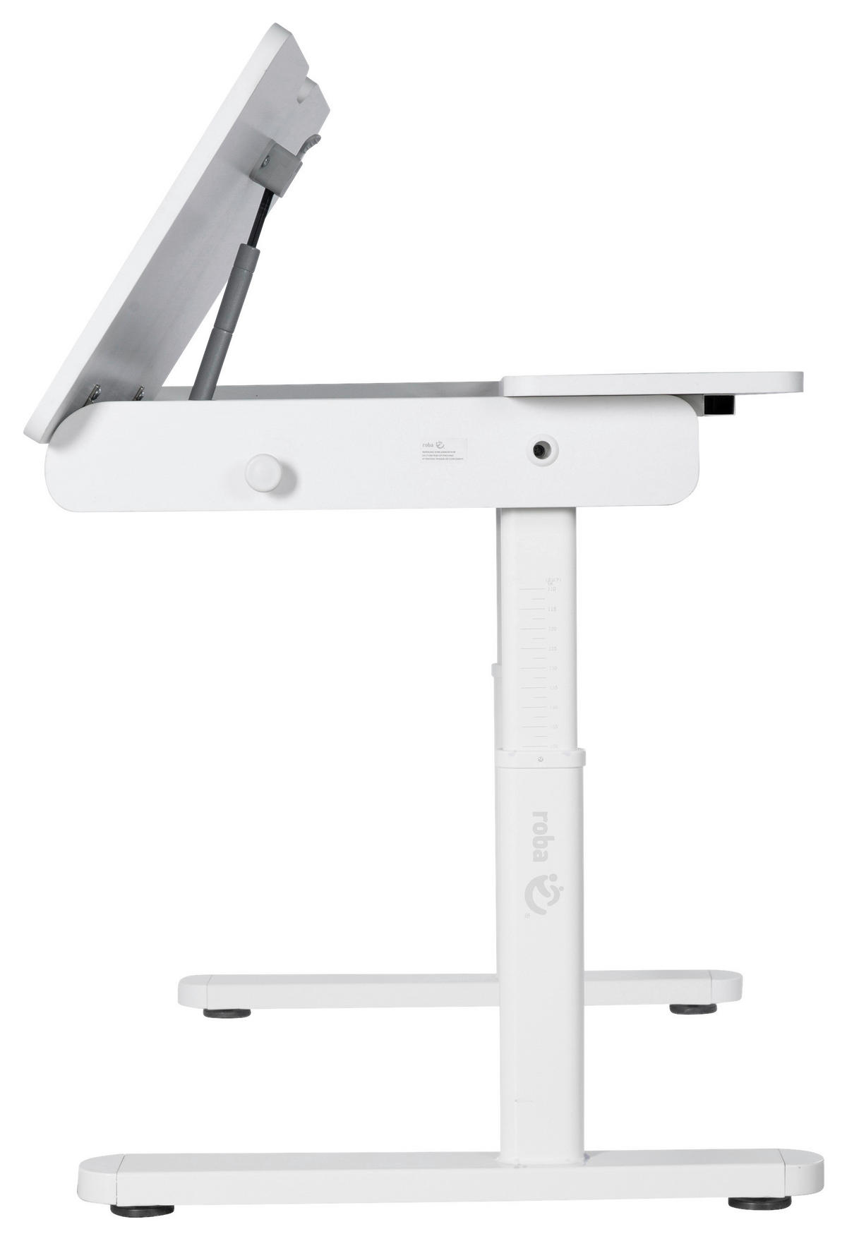 SCHREIBTISCH  Weiß höhenverstellbar  - Weiß, MODERN, Holzwerkstoff/Metall (109,5/62-78/60cm) - Roba