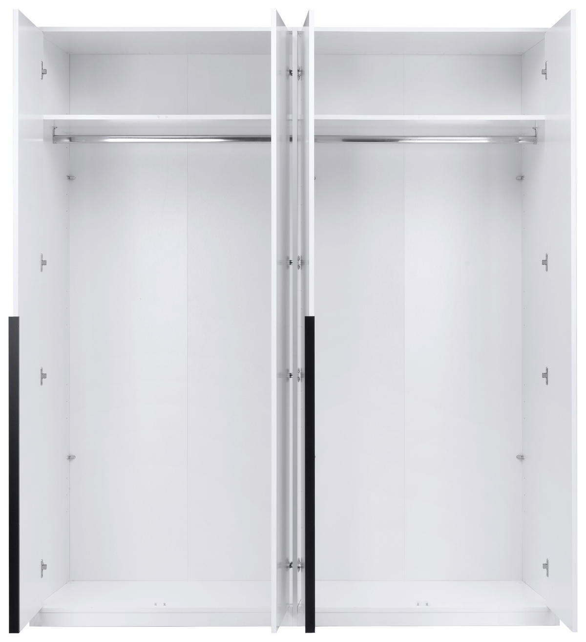 DREHTÜRENSCHRANK Weiss  - Weiss/Schwarz, Modern, Holzwerkstoff/Metall (185/211/53cm) - MID.YOU