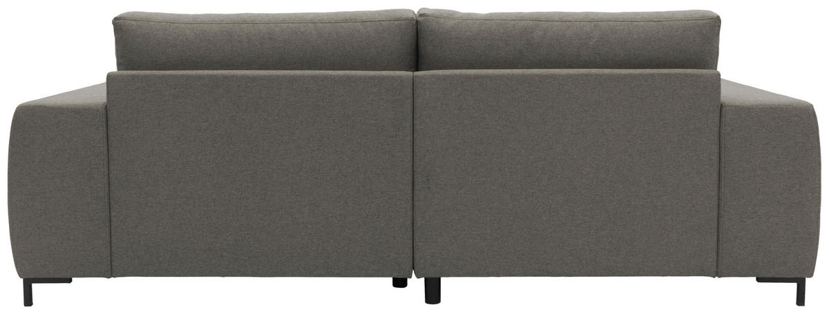 ECKSOFA in Webstoff Grau  242/160 cm  - Schwarz/Grau, Design, Textil/Metall (242/160cm) - LOOKS by W.Joop