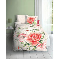 POSTELJNINA Blushing Rose 140/200 cm saten naravne barve  - naravne barve, Konvencionalno, tekstil (140/200cm) - Kaeppel