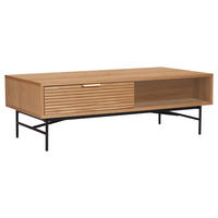 COUCHTISCH Eiche furniert 120/60/40 cm rechteckig Schwarz, Eichefarben  - Eichefarben/Goldfarben, Design, Holz/Holzwerkstoff (120/60/40cm) - Boxxx