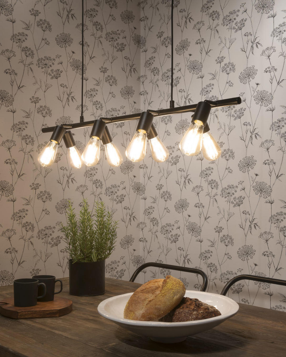 HÄNGELEUCHTE 105/28/28-175 cm  - Schwarz, Design, Metall (105/28/28-175cm) - It's about Romi