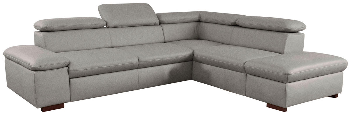 ECKSOFA in Flachgewebe Hellgrau  - Hellgrau, Konventionell, Holz/Textil (272/226cm) - Sit & More