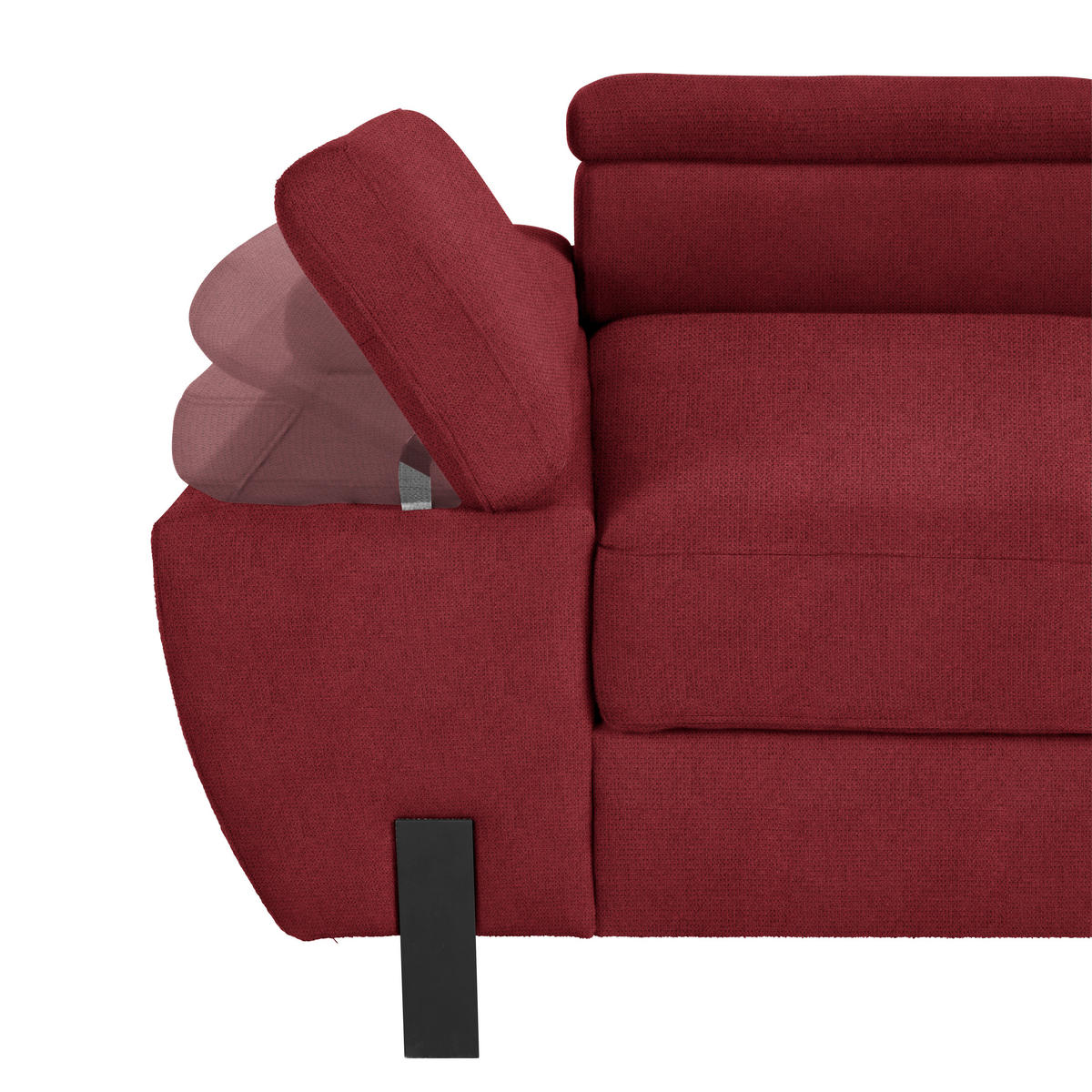 HÖRNSOFFA i vävt tyg vinröd  - vinröd/svart, Modern, metall/trämaterial (277/90/189cm) - MID.YOU