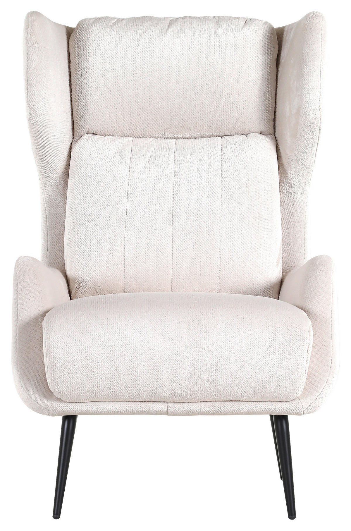 OHRENSESSEL Flachgewebe Weiss  - Weiss/Schwarz, Trend, Textil (75/111/83cm) - Ambia Home