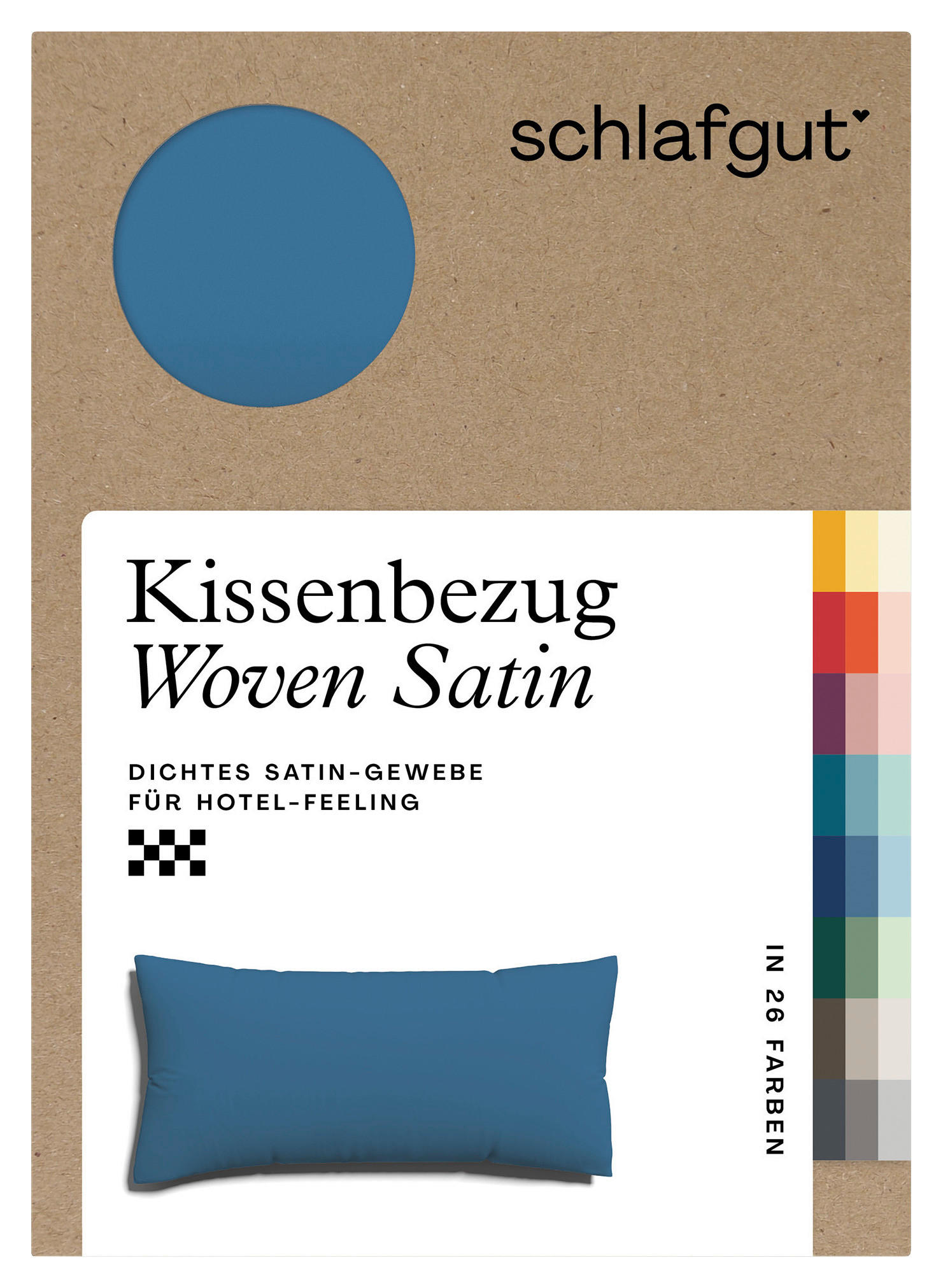 KOPFPOLSTERBEZUG WOVEN SATIN 40/80 cm  - Blau, Basics, Textil (40/80cm) - Schlafgut
