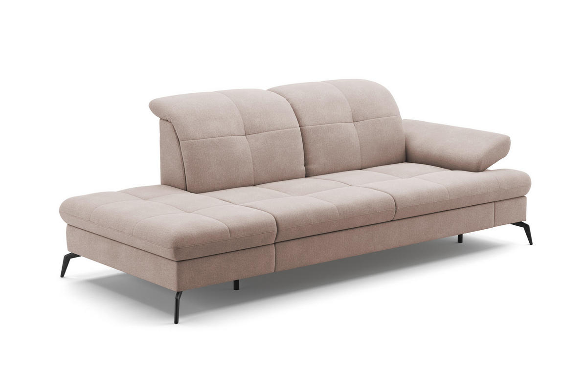 RÉCAMIERE in Flachgewebe Greige  - Greige/Schwarz, Konventionell, Textil/Metall (231/90/122cm) - Sit & More