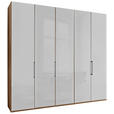 DREHTÜRENSCHRANK  in Weiß, Eiche Bianco  - Schieferfarben/Eiche Bianco, KONVENTIONELL, Glas/Holzwerkstoff (250/216/58cm) - Dieter Knoll