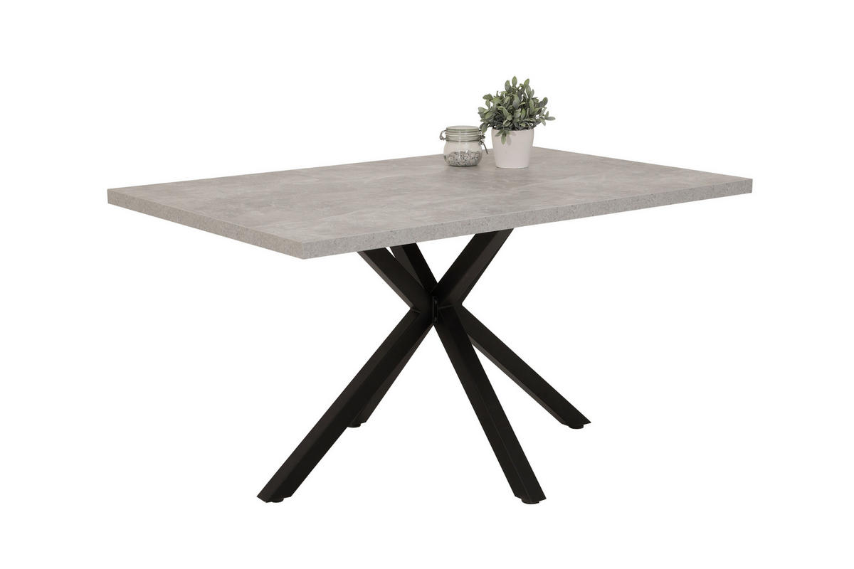 TISCHGRUPPE   - Grau, MODERN, Textil/Metall (140/76/90cm) - MID.YOU