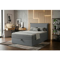 BOXBETT 120/200 cm  in Silberfarben  - Silberfarben/Schwarz, MODERN, Holzwerkstoff/Kunststoff (120/200cm) - MID.YOU