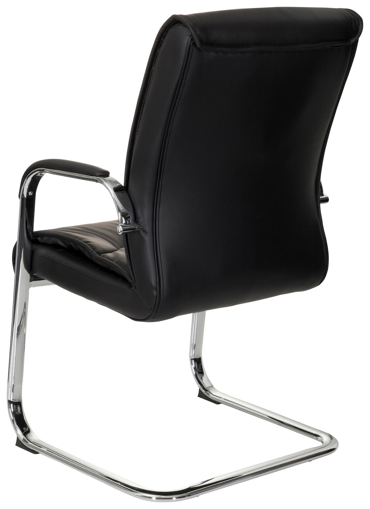 BESÖKSSTOL  i läderimitation svart, kromfärg  - kromfärg/svart, Modern, metall/textil (58/108/71cm) - MID.YOU