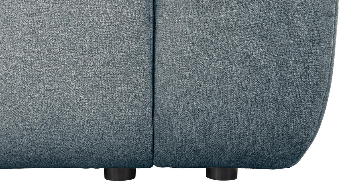ECKSOFA in Velours Blau  - Blau/Schwarz, Konventionell, Kunststoff/Textil (168/298cm) - Carryhome